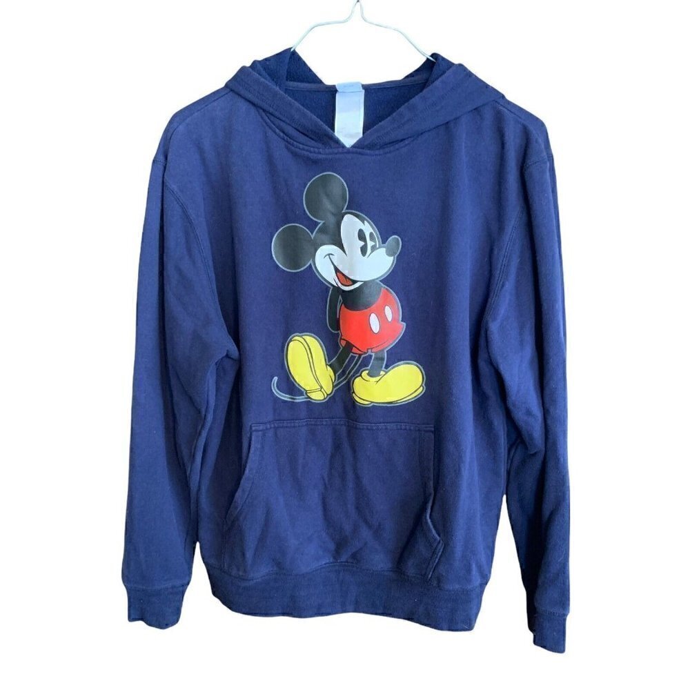 Disney Authentic Mickey Mouse Hoodie Hooded Sweatshirt Medium Dark Blue